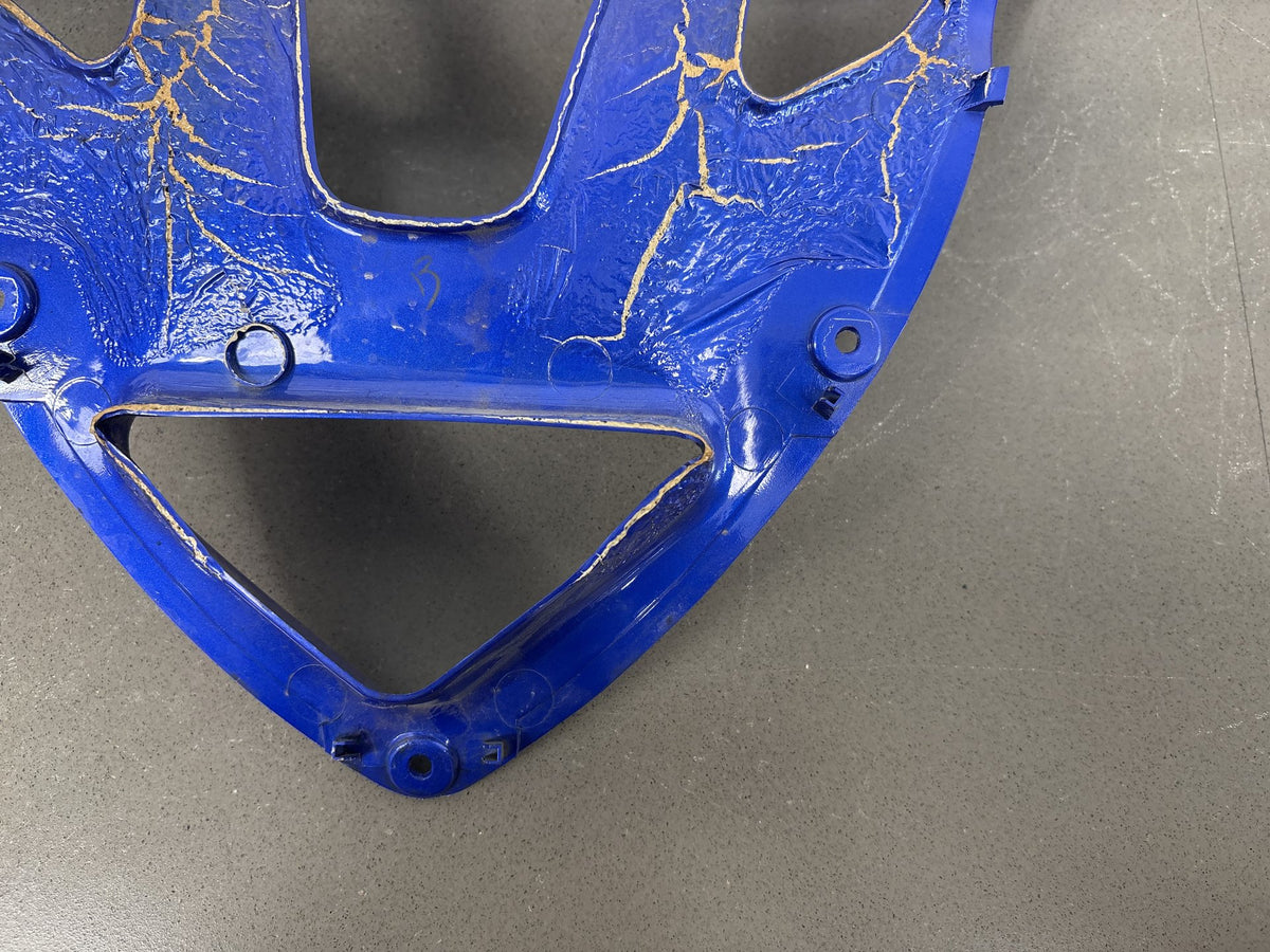1999-2007 Yamaha YZF600R Front Lower Fairing Blue Cracked Paint OEM