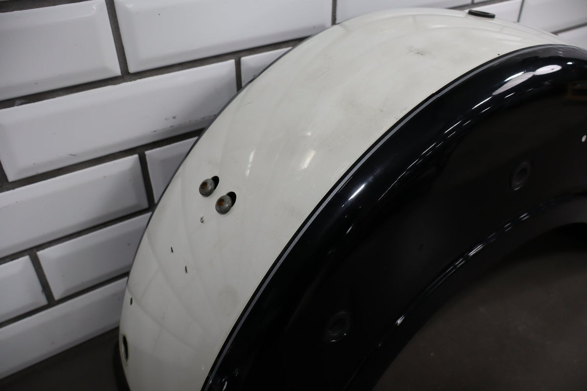 2001 Suzuki VL800 Volusia Rear Fender OEM with Chrome Trim Black White FP4