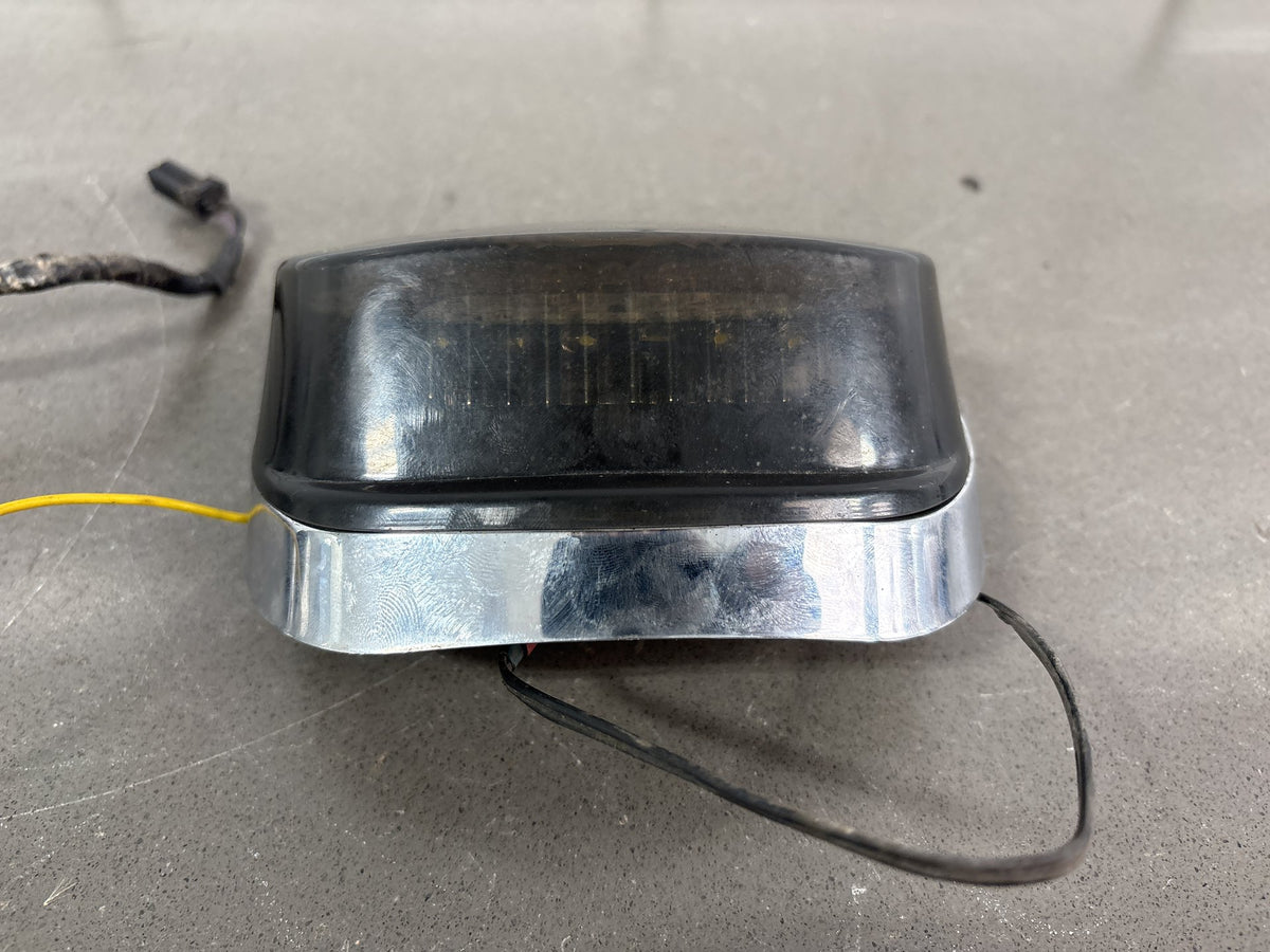 2006 Harley Dyna Super Glide FXDI Smoked LED Tail Light Chrome Base OEM