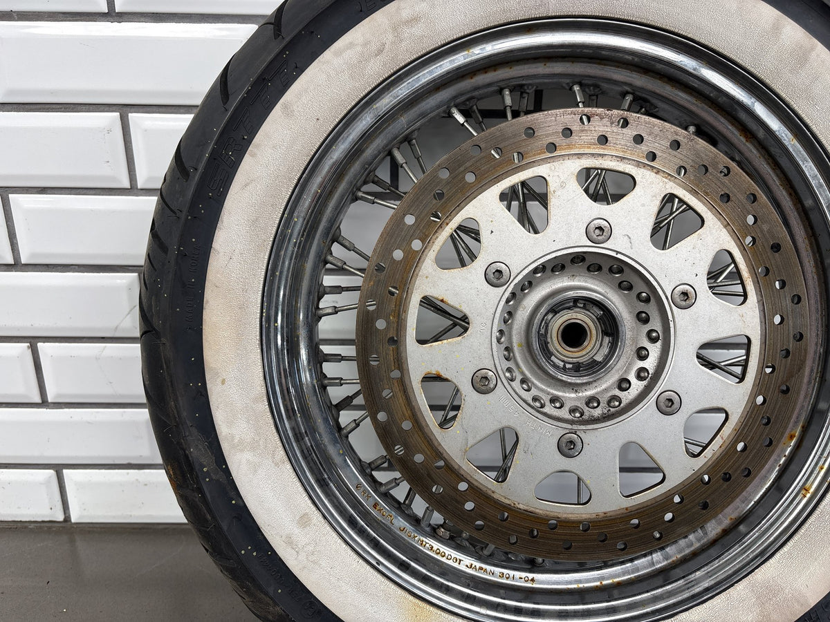 2001-04 Suzuki VL800 Front Wheel 16in Spoke Rotor Whitewall OEM
