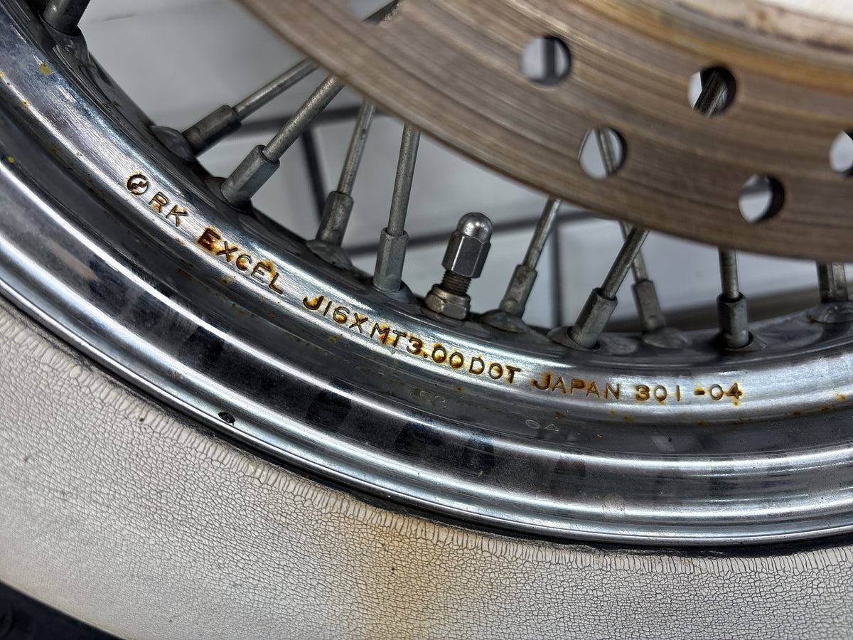 2001-04 Suzuki VL800 Front Wheel 16in Spoke Rotor Whitewall OEM