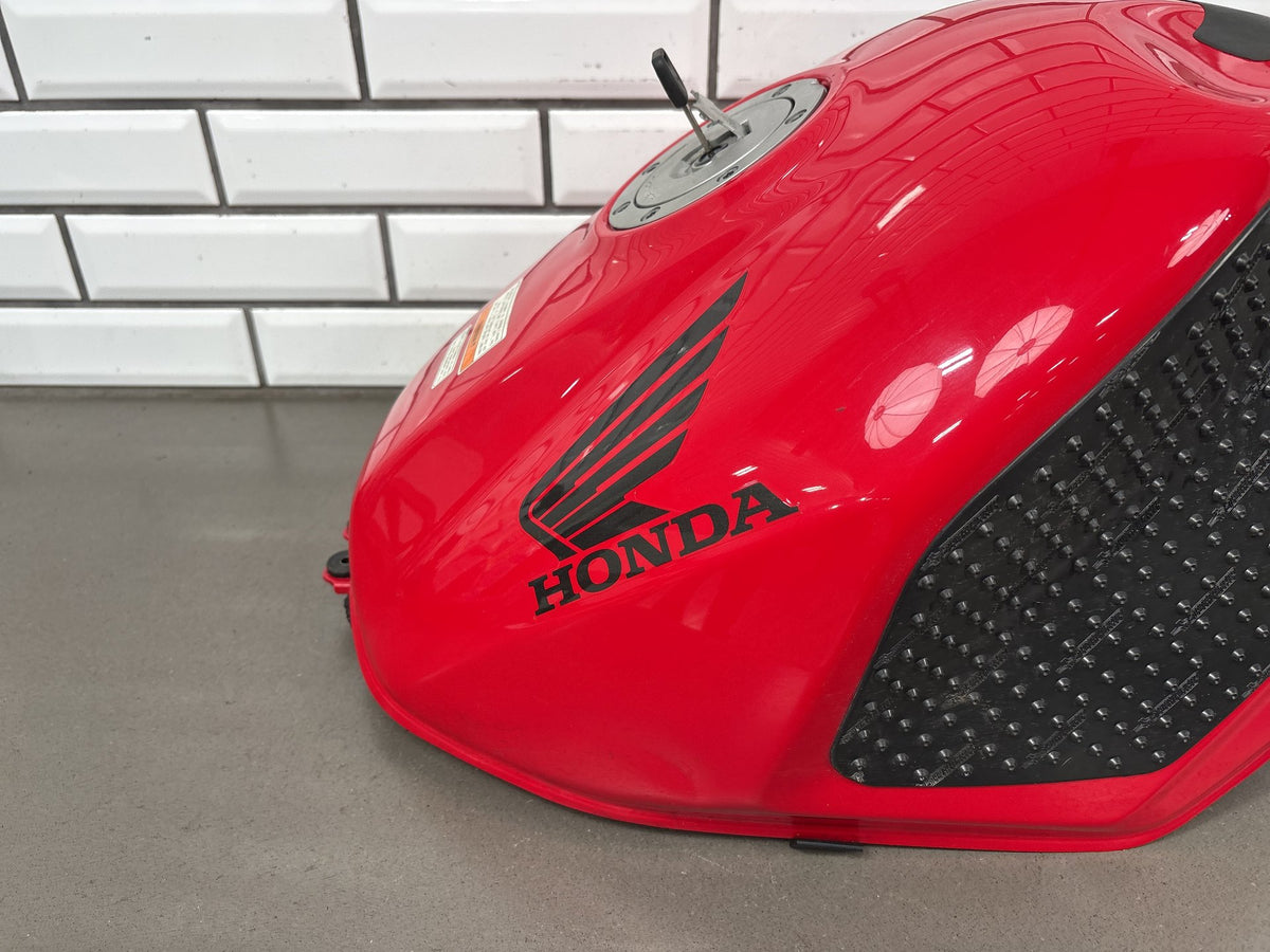 2002 Honda VFR800 Interceptor Fuel Gas Tank Red Dented With Cap OEM