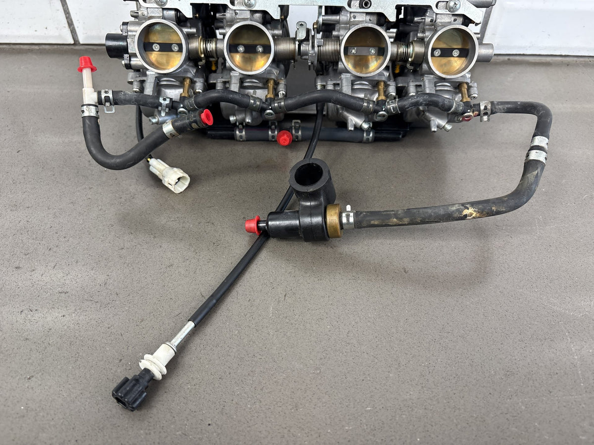 1999-2007 Yamaha YZF600R Carburetors Carb Rack Keihin CVK 5AH Hoses Sensor OEM