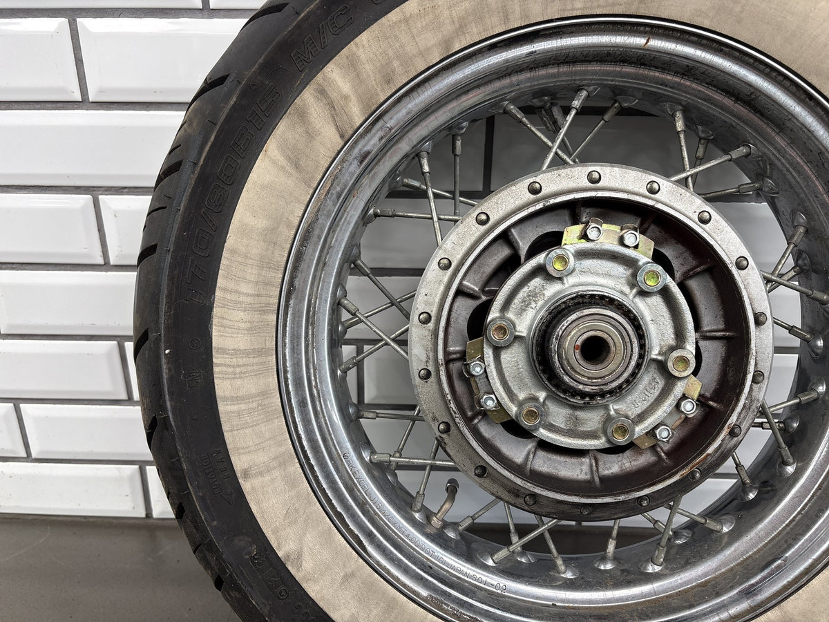 01-04 Suzuki Intruder Volusia VL800 Rear Wheel Rim Straight With White Wall Tire