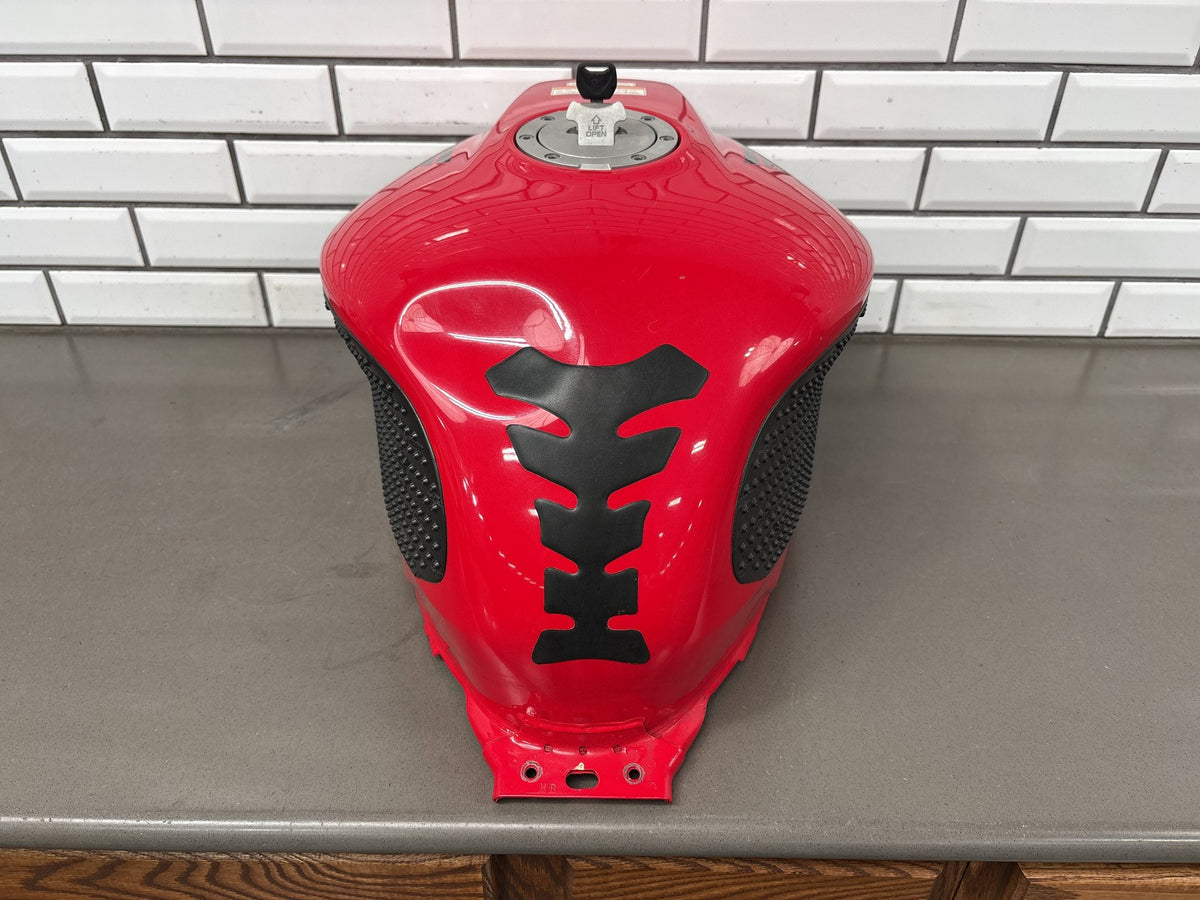 2002 Honda VFR800 Interceptor Fuel Gas Tank Red Dented With Cap OEM