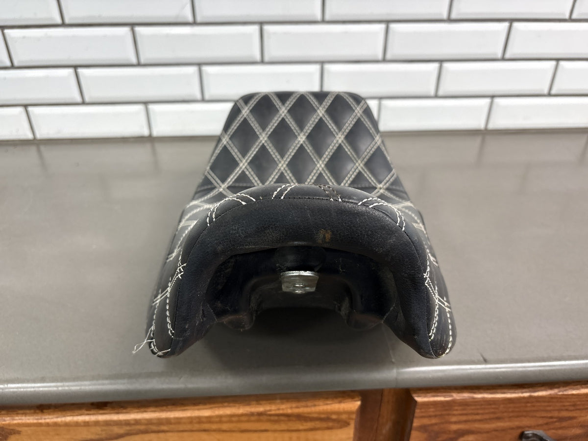 2006-2017 Harley Dyna FXD FXDWG C.C. Rider Diamond Stitch 2-Up Seat S11 Black