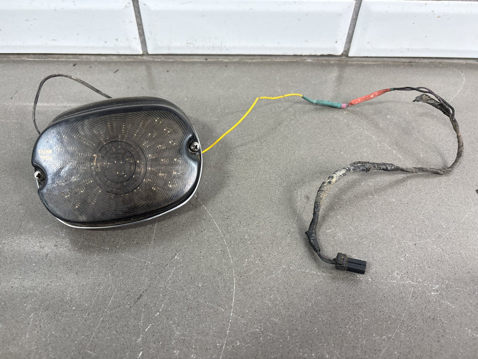 2006 Harley Dyna Super Glide FXDI Smoked LED Tail Light Chrome Base OEM
