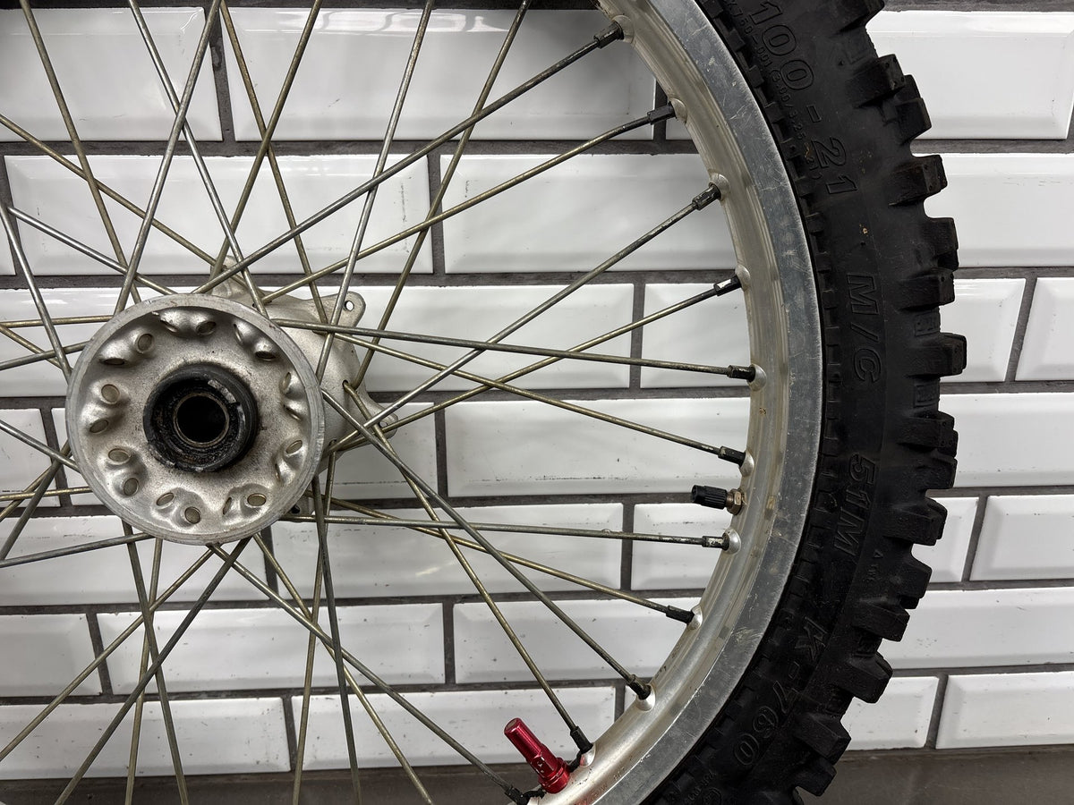 Suzuki DRZ 400E Front Wheel Rim 21x1.6" w/ Good Tire 54111-29F00 2000-2007