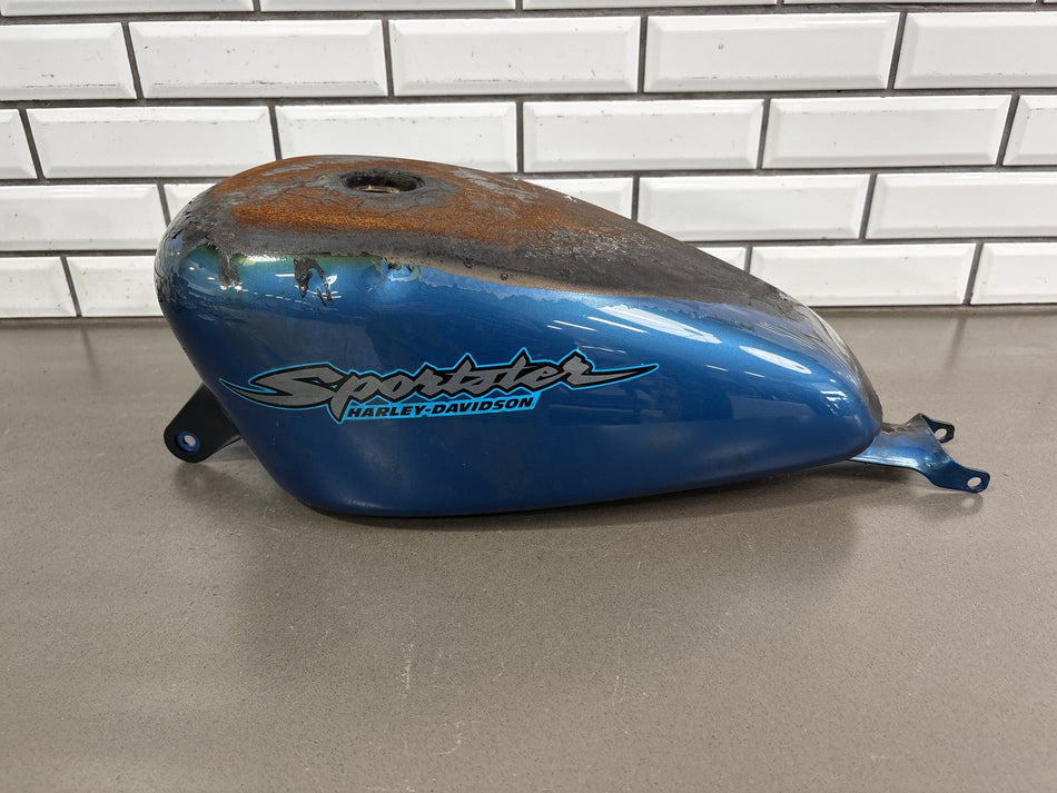 04-06 Harley Sportster 883 XL883 Fuel Gas Tank Blue Fire Damage OEM 61348-04